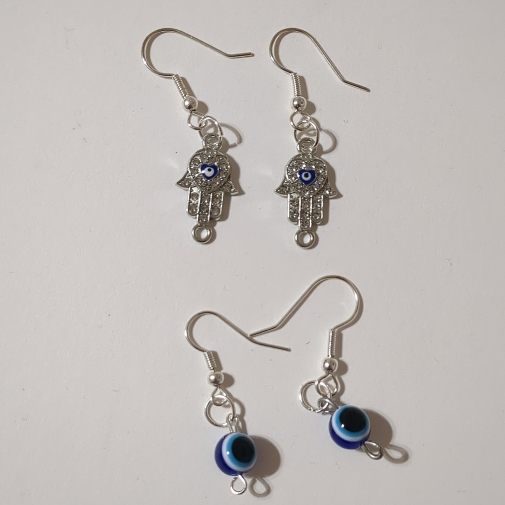 Evil Eye 2 earrings navy blue